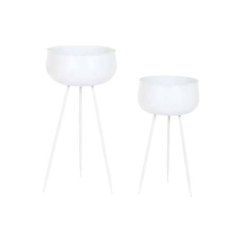 Tegla za biljke Home ESPRIT Bijela Metal gradski 34 x 34 x 70 cm (2 Dijelovi) Cijena