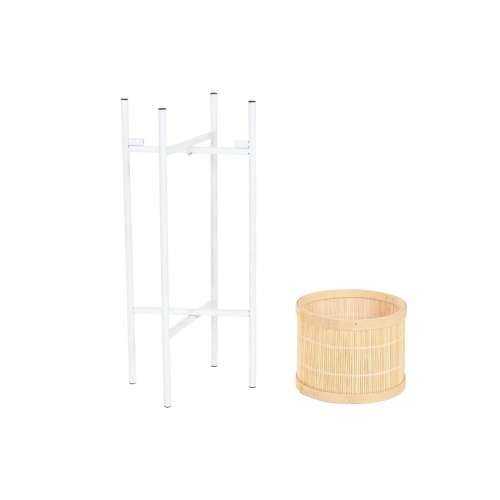 Tegla za biljke Home ESPRIT Bijela Prirodno Metal Bambus 31 x 31 x 103 cm (3 Dijelovi) Cijena