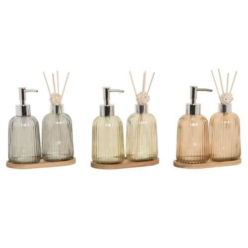 Set za Kupaonicu Home ESPRIT Siva Oranžna Jantar Bambus Kristal 3 Dijelovi Cijena