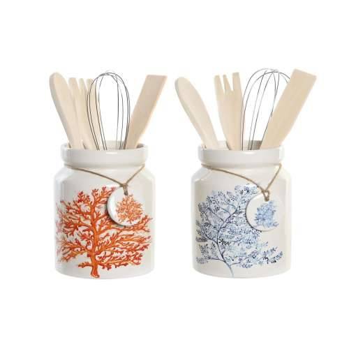 Posuda za Kuhinjski Pribor DKD Home Decor Metal Dolomite Drvo MDF 12 x 12 x 22 cm (2 kom.) Cijena