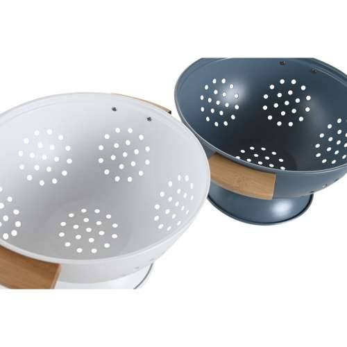 ocjeđivač DKD Home Decor Plava Bijela Bambus Nehrđajući Čelik 30 x 24,5 x 14 cm (2 kom.) Cijena