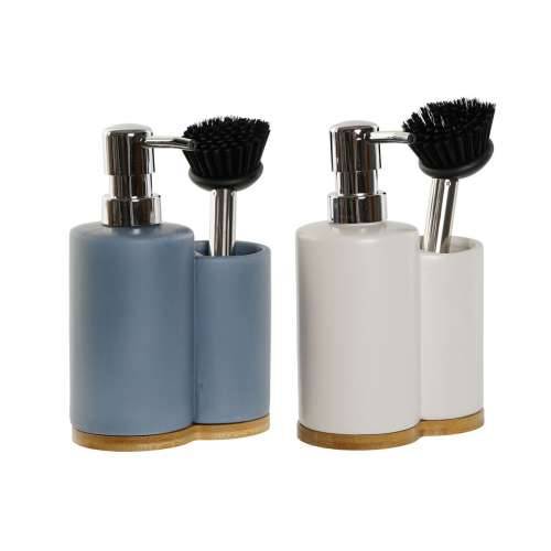 Dozator sapuna za sudoper 2 u 1 DKD Home Decor Bambus Nehrđajući Čelik Dolomite 11,5 x 6,5 x 18,5 cm (2 kom.) Cijena