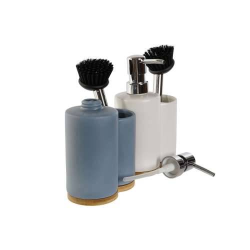 Dozator sapuna za sudoper 2 u 1 DKD Home Decor Bambus Nehrđajući Čelik Dolomite 11,5 x 6,5 x 18,5 cm (2 kom.) Cijena