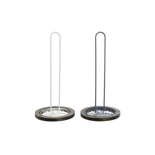 Stalak za Papirnati Ručnik DKD Home Decor Plava Bijela Metal Kaučukovac 15 x 15 x 31 cm (2 kom.) Cijena