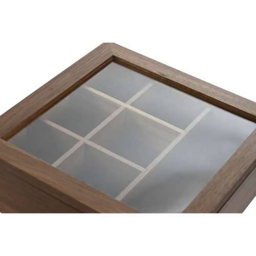 Kutija za Čajeve Home ESPRIT Prirodno Kristal Drvo akacije 20,5 x 20,5 x 6,5 cm Cijena