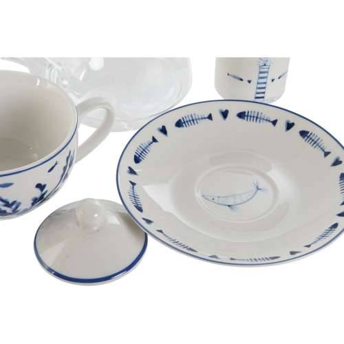 Čajnik Home ESPRIT Plava Bijela Kristal Porculan Cijena