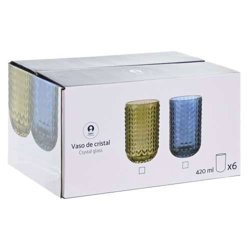 Set Čaša Home ESPRIT Plava Kristal 420 ml (6 kom.) Cijena