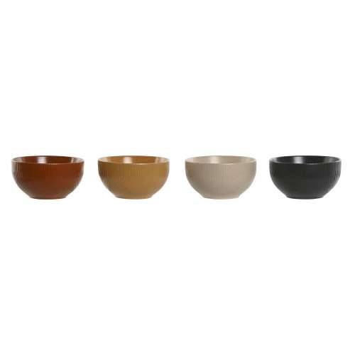 Zdjela Home ESPRIT Bež Siva Horčica Terakota Gres Keramika Scandi 480 ml 14 x 14 x 7,5 cm (4 kom.) Cijena
