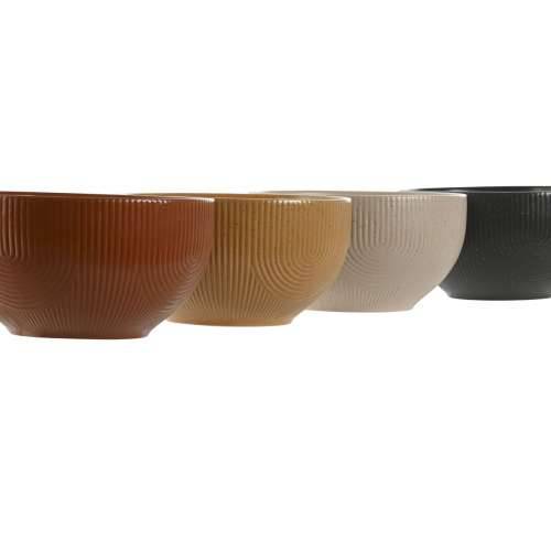 Zdjela Home ESPRIT Bež Siva Horčica Terakota Gres Keramika Scandi 480 ml 14 x 14 x 7,5 cm (4 kom.) Cijena