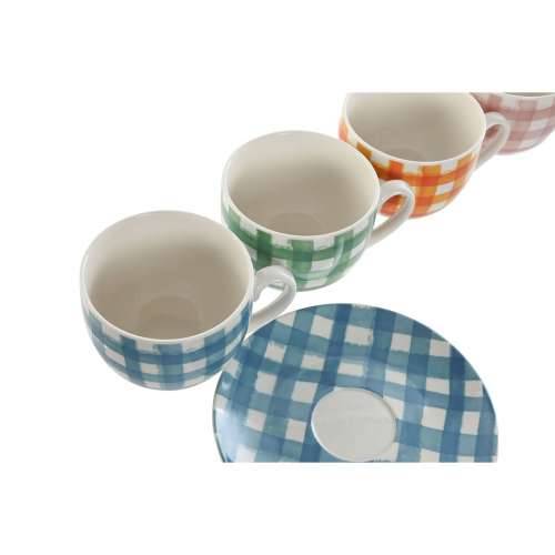 Set 6 Šalica s Tanjurićem Home ESPRIT Plava Zelena Oranžna Roza Porculan 240 ml Cijena