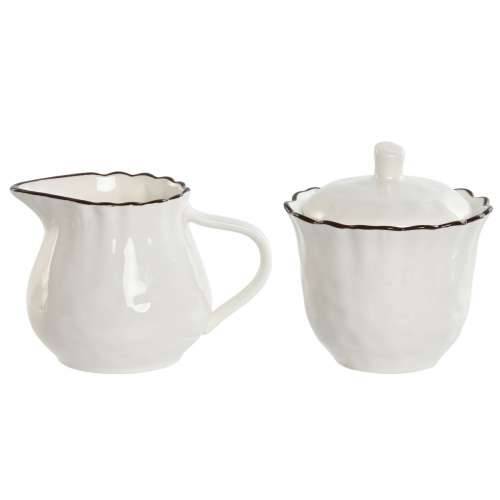 Recipient pentru lapte și zahăr Home ESPRIT Bijela Smeđa Porculan 250 ml 12 x 8,4 x 8 cm 2 Dijelovi Cijena