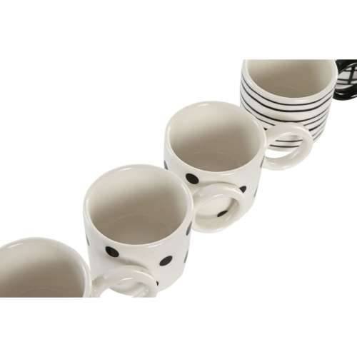 Set Šalica za Kavu Home ESPRIT Bijela Crna Porculan 90 ml Cijena