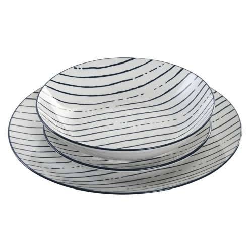 Posuđe za jelo Home ESPRIT Plava Porculan Crte Mediteran 18 Dijelovi Cijena