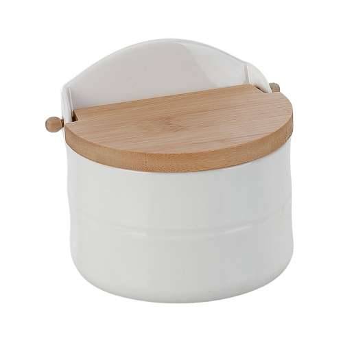 Soljenka s Poklopcem Home ESPRIT Bijela Prirodno Bambus Porculan 12 x 10 x 11 cm Cijena