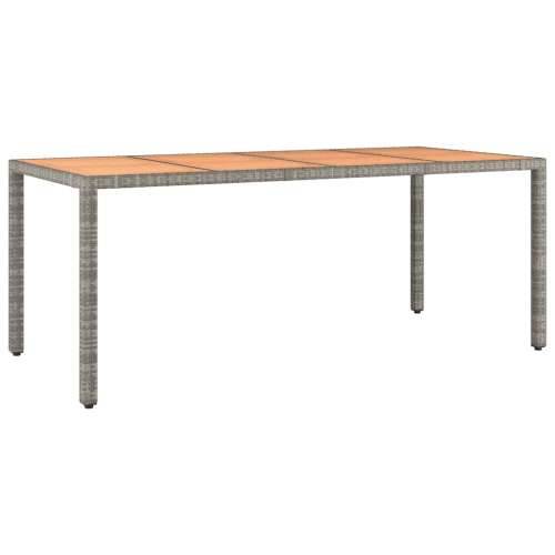 7-dijelni vrtni bistro set od poliratana s jastucima sivi - 190 x 90 x 75 cm boja drva 6 Cijena