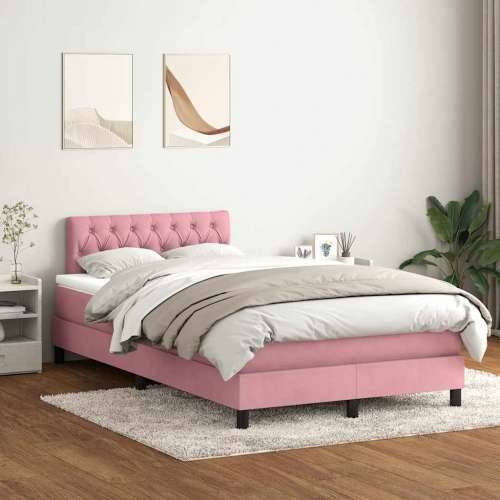 Box Spring krevet s madracem ružičasti 120x220 cm samt - Ružičasta 120 x 220 cm Dizajn s gumbima Cijena