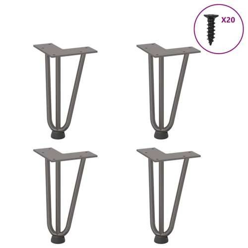 Noge s ukosnicama za stolić za kavu 4 kom. Prirodni čelik 20 cm Puni čelik - Prirodna 20 cm 1 3 rods Cijena
