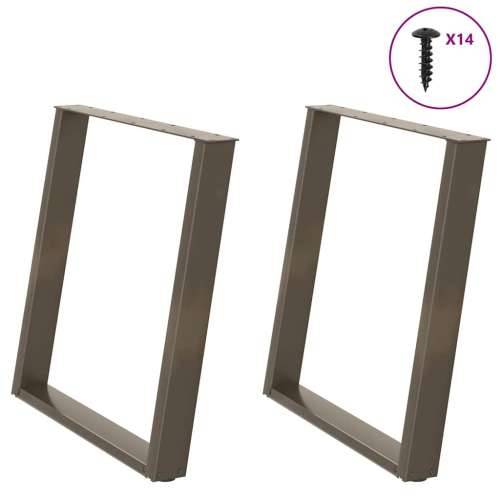 Noge za blagovaonski stol U-oblik 2 kom Prirodni čelik 80 x (72-73) cm Čelik - Prirodna 80 x (72-73) cm 1 Cijena