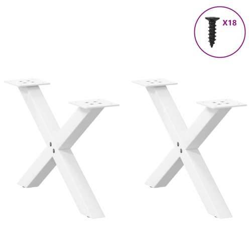 Noge za klub stolić u obliku slova X, 2 kom, bijele, 50 x (30-31) cm, čelik - Bijela 50 x (30-31) cm (40 mm) 2 1 Cijena