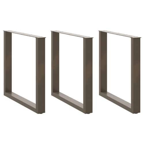 Noge za blagovaonski stol U-oblik 3 kom Prirodni čelik 80 x (72-73) cm Čelik - Prirodna 80 x (72-73) cm 3 1 Cijena