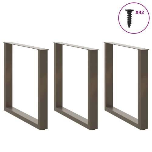 Noge za blagovaonski stol U-oblik 3 kom Prirodni čelik 80 x (72-73) cm Čelik - Prirodna 80 x (72-73) cm 3 1 Cijena