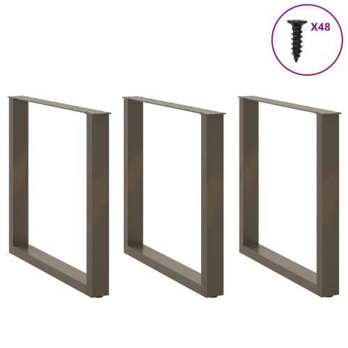 Noge za blagovaonski stol U-oblik 3 kom Prirodni čelik 90 x (72-73) cm Čelik - Prirodna 90 x (72-73) cm 3 1 Cijena