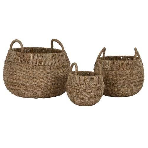 Set košara Home ESPRIT Prirodno Metal Morska trava Boho (3 Dijelovi) Cijena