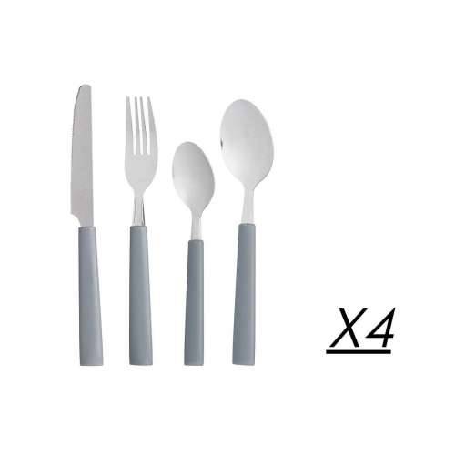Set Pribora za Jelo Siva Srebrna Nehrđajući Čelik Plastika (6 kom.) Cijena