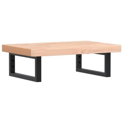 Zidna polica za Lavabo - Umivaonik od čelika i masivne bukovine - Smeđa i crna 60 x 40 x 4 cm 1 Pravokutno Cijena