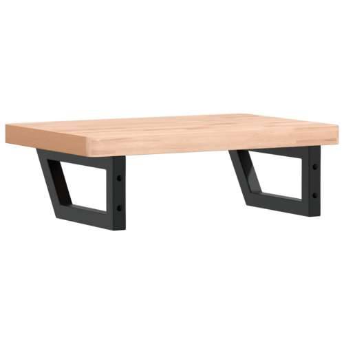 Zidna polica za Lavabo - Umivaonik od čelika i masivne bukovine - Smeđa i crna 60 x 40 x 4 cm 1 Trapez Cijena
