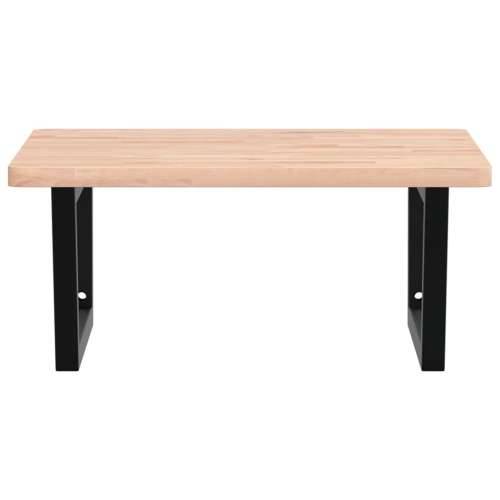 Zidna polica za Lavabo - Umivaonik od čelika i masivne bukovine - Smeđa i crna 60 x 60 x 2.5 cm 1 Trapez Cijena