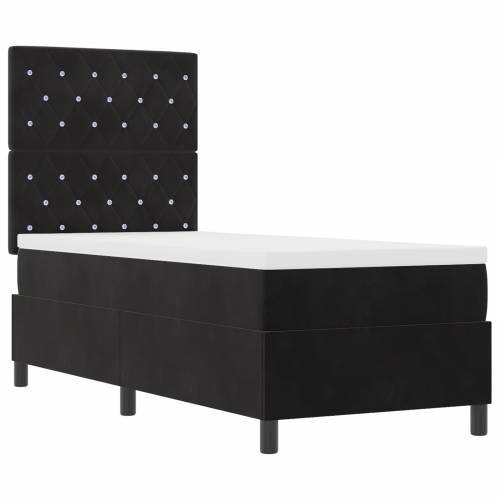 Box Spring Krevet s Madracem Crna 80x200 cm Baršun Cijena