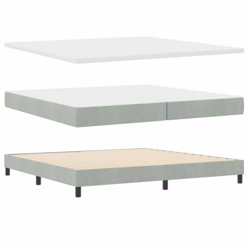Box Spring Krevet s Madracem Svjetlosiva 200x200 cm Baršun Cijena