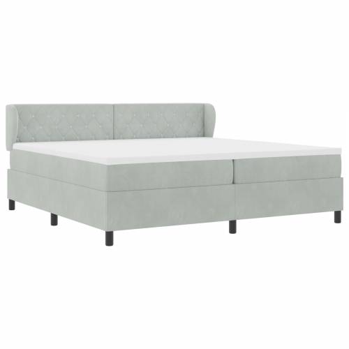 Box Spring Krevet s Madracem Svjetlosiva 200x200 cm Baršun Cijena