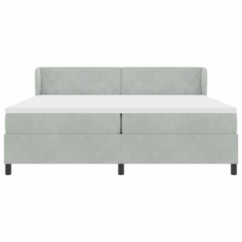 Box Spring Krevet s Madracem Svjetlosiva 200x200 cm Baršun Cijena