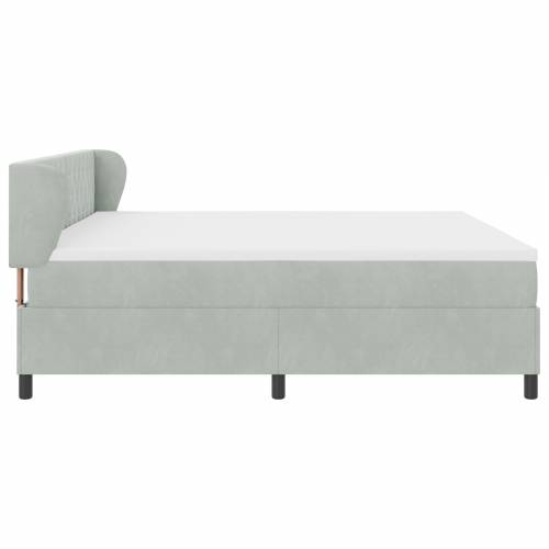 Box Spring Krevet s Madracem Svjetlosiva 200x200 cm Baršun Cijena