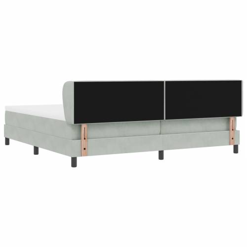 Box Spring Krevet s Madracem Svjetlosiva 200x200 cm Baršun Cijena