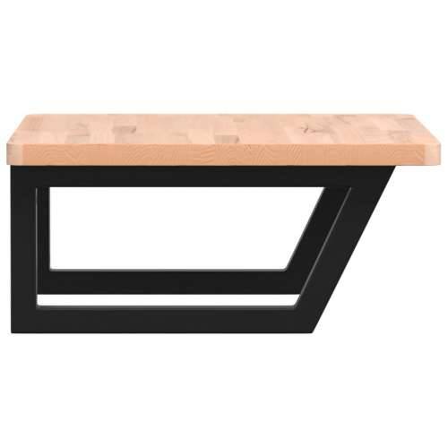 Zidna polica za Lavabo - Umivaonik od čelika i masivne bukovine - Smeđa i crna 50 x 50 x 2.5 cm 1 Trapez Cijena