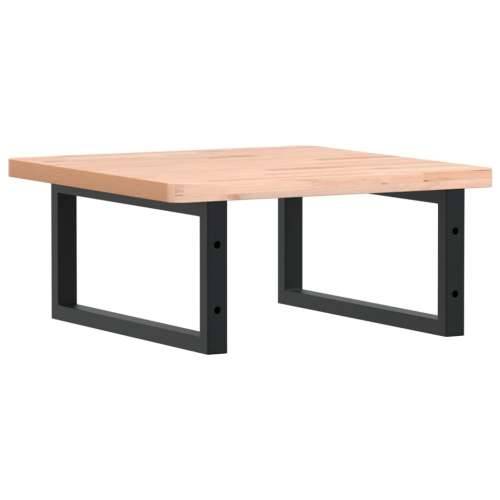 Zidna polica za Lavabo - Umivaonik od čelika i masivne bukovine - Smeđa i crna 50 x 50 x 2.5 cm 1 Pravokutno Cijena