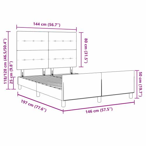 Krevet okvir Crna 140x190 cm Baršun Cijena