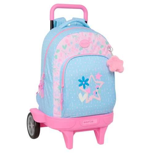 Školski Ruksak s Kotačima BlackFit8 Smile Plava Roza 33 x 45 x 22 cm Cijena