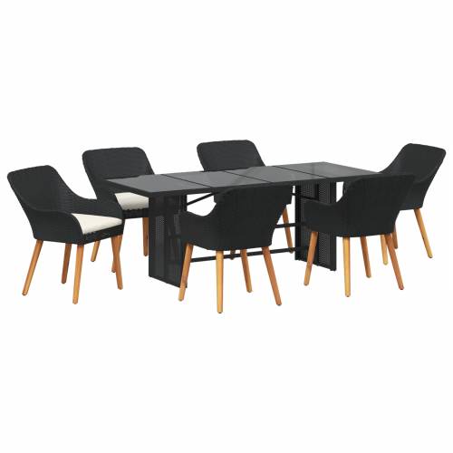 7-dijelni Blagovaonski Set za Vrt Crni Poli Ratan Cijena