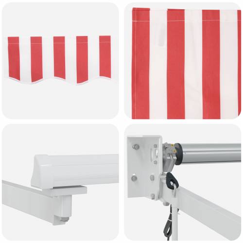 Automatska uvlakača tenda Crvena i bijela pruga 300x250 cm Cijena
