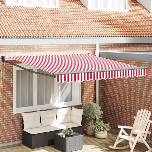 Automatska uvlačiva tenda crvene i bijele pruge 350x250 cm Cijena