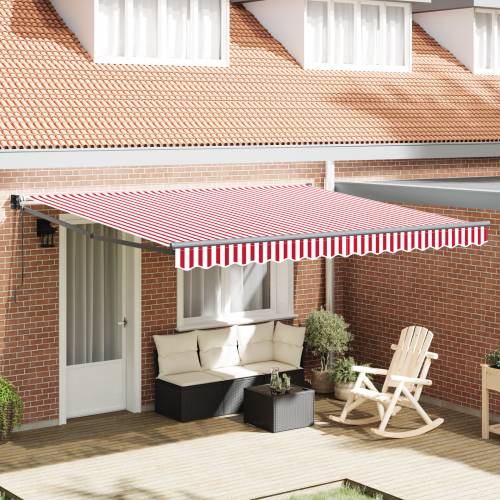 automatska povlačna tenda crveno-bijela pruga 400x300 cm Cijena