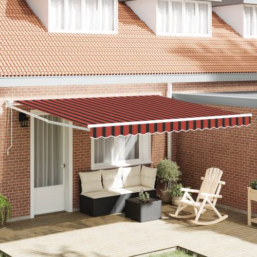 Manualna uvlačiva tenda s LED žuta i narančasta 400x350 cm Cijena