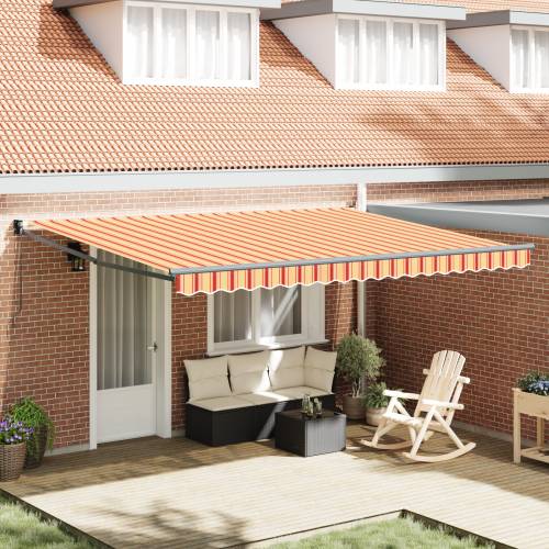 Ručna tenda na uvlačenje žuta i narančasta 450x300 cm Cijena