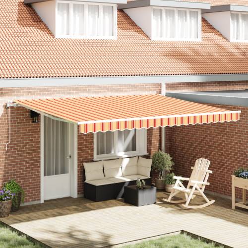 Automatska uvlačiva tenda žuta i narančasta 450x350 cm Cijena