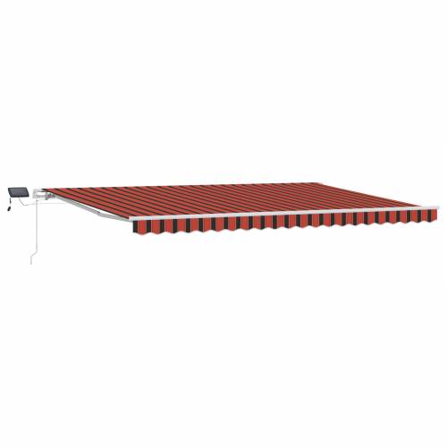 Ručno uvlačiva tenda s LED-om u narančastoj i smeđoj boji, 500x300 cm Cijena