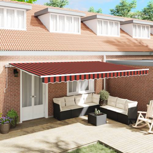 Automatska povlačna tenda narančasta i smeđa 500x300 cm Cijena